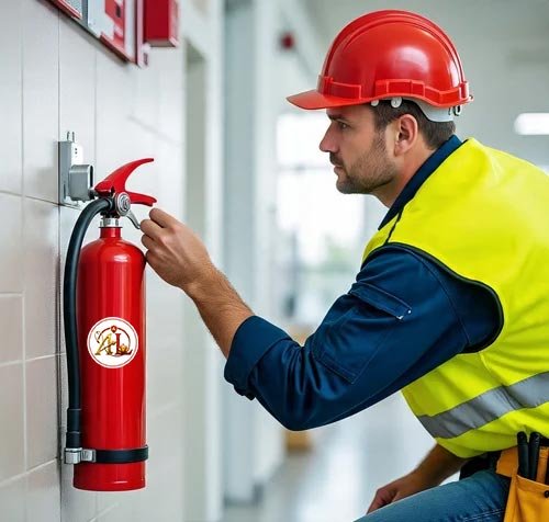 Fire Safety Professionals Inspecting Equipment